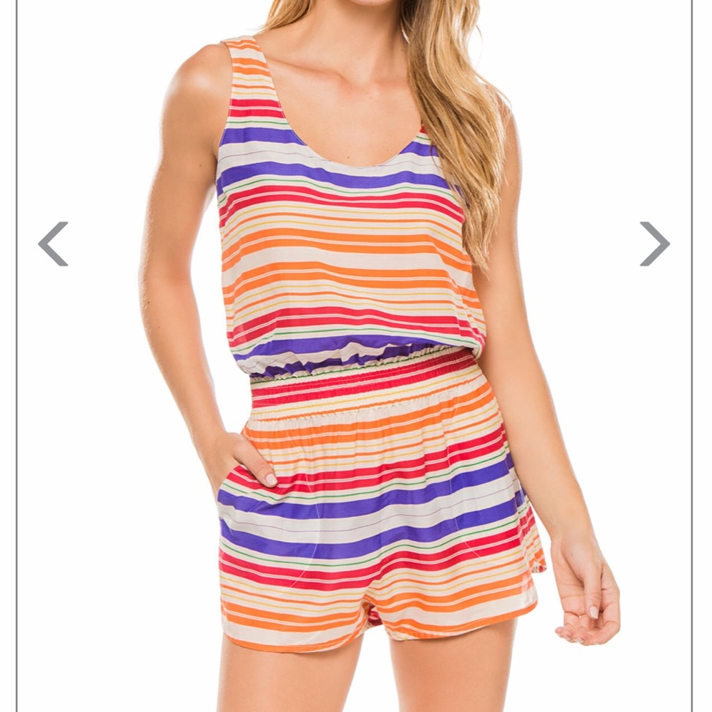 Stella McCartney Striped Silk Blend Romper- NWOT